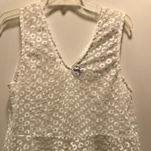 H&M- Sheer embroidered Crop Tank
